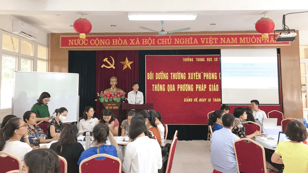 Trường THCS Giảng Võ tập huấn “Phòng chống bạo lực học đường trên cơ sở giới thông qua phương pháp giáo dục kỷ luật tích cực”