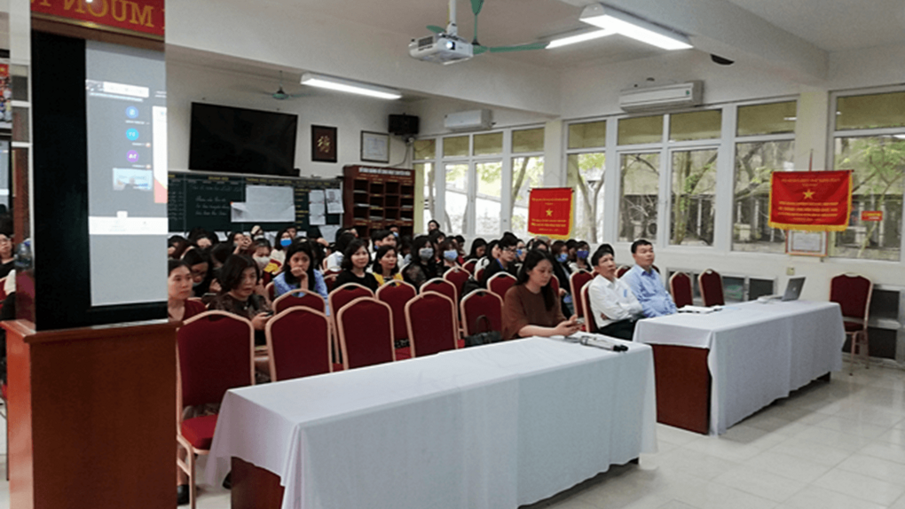 Hội nghị trực tuyến giới thiệu sách giáo khoa lớp 6  tại điểm cầu trường THCS Giảng Võ