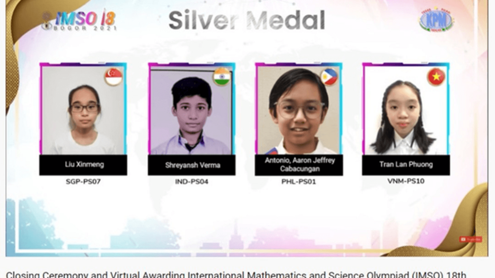 Học sinh trường THCS Giảng Võ giành Huy chương  tại Kỳ thi Olympic Toán và Khoa học Quốc tế lần thứ 18 (IMSO 18th)