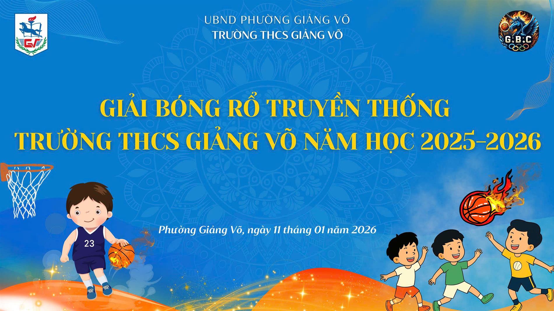 Sôi nổi Ngày khai mạc Giải bóng rổ truyền thống trường THCS Giảng Võ